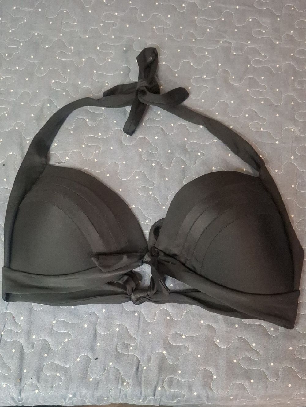 COCOSHIP Black Halter Bikini Top size XXL
